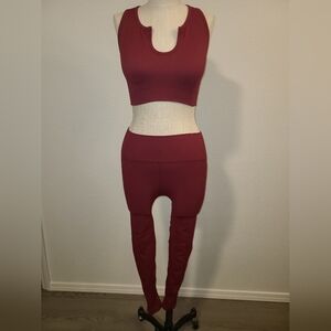 Two Piece Maroon Active Set